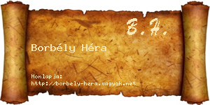 Borbély Héra névjegykártya